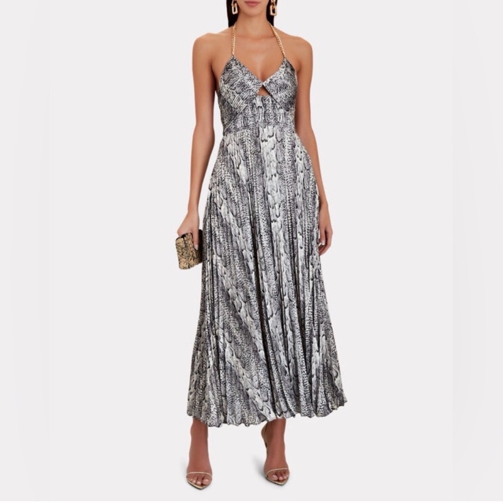 INTERMIX Gray Snake Print Maxi Dress